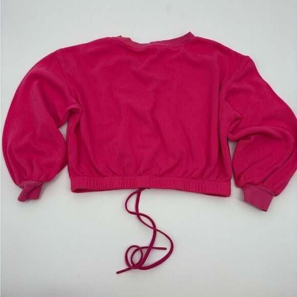 Alice Olivia Womens Pink Bernetta Drawstring Waist Cropped Sweatshirt Sz small - Picture 6 of 7